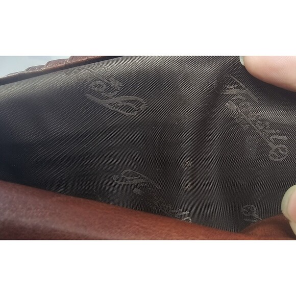 Vintage Fossil Brown Leather Trifold Check Book Credit Card Wallet 7"X4" - Picture 11 of 16